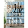 thumbnail image 2 of Blue Coastal Nautical Shower Curtain, Life Is Better at The Beach Bathroom Decor Curtains Set with Hooks, Farmhouse Waterproof Fabric Home Accessories， Stall 54 X 78 Inch, 2 of 6