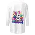 thumbnail image 5 of Camisetas de Pascua para las Mujeres Impresión de la Moda Suelta Casual Cuello Redondo Tres Cuartos de Manga Suéter, 5 of 5