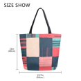 thumbnail image 5 of FORMRS Womens Canvas Tote Bag with Zipper Inner Pocket Shoulder Handbag, Red Teal Plaid, 5 of 7