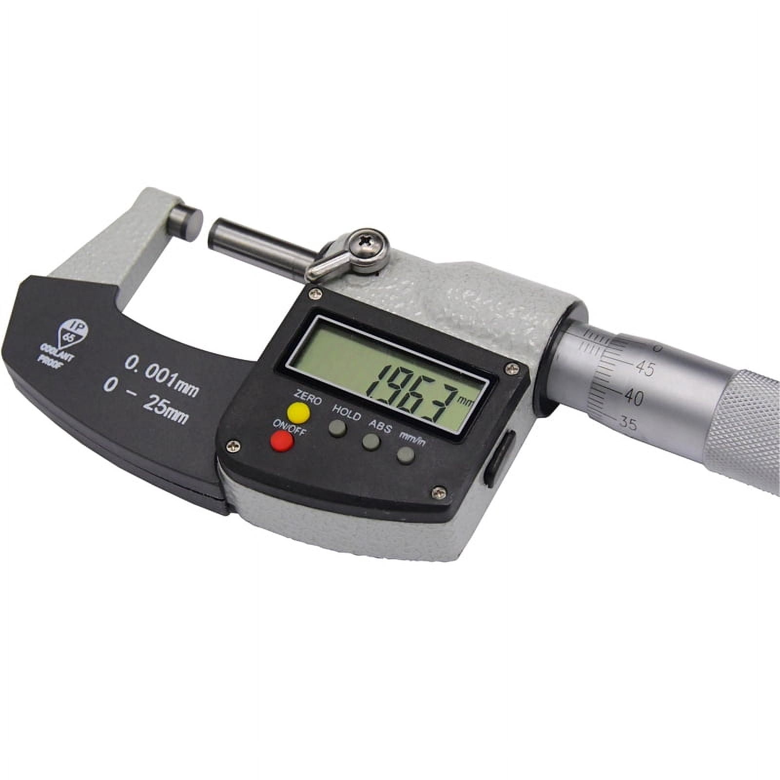 IP65 Outside Micrometer 0-25mm Large Screen Digital Micrometer Caliper Gauge Meter Micrometer Carbide 0.001 MM Measure Tools ,Easy to Operate