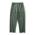 thumbnail image 2 of Pants for Men, Mens Casual Fashion Solid Multiple Pockets Pants Drawstring Elastic Waist Pants, 2 of 3