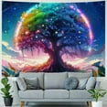 thumbnail image 4 of Fenyluxe  Tree of Life Tapestry Nature Tree Tapestry for Beroom Aesthetic Starry Night Vibrant Flower Plants Naturial Art Wall Tapestry For Home Dorm Living Room Decor  40x60inch, 4 of 6