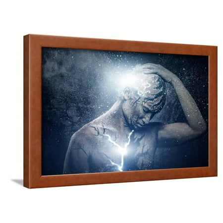 Man with Conceptual Spiritual Body Art Framed Print Wall Art By NejroN