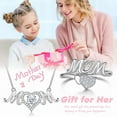 thumbnail image 3 of Beautlace Mom Necklace and Ring Set,925 Sterling Silver Love Heart April Simulated Diamond Birthstone Pendant/Adjustable Open Rings Jewelry Set Mother's Day Birthday Gifts for Mom Women Gandma, 3 of 11