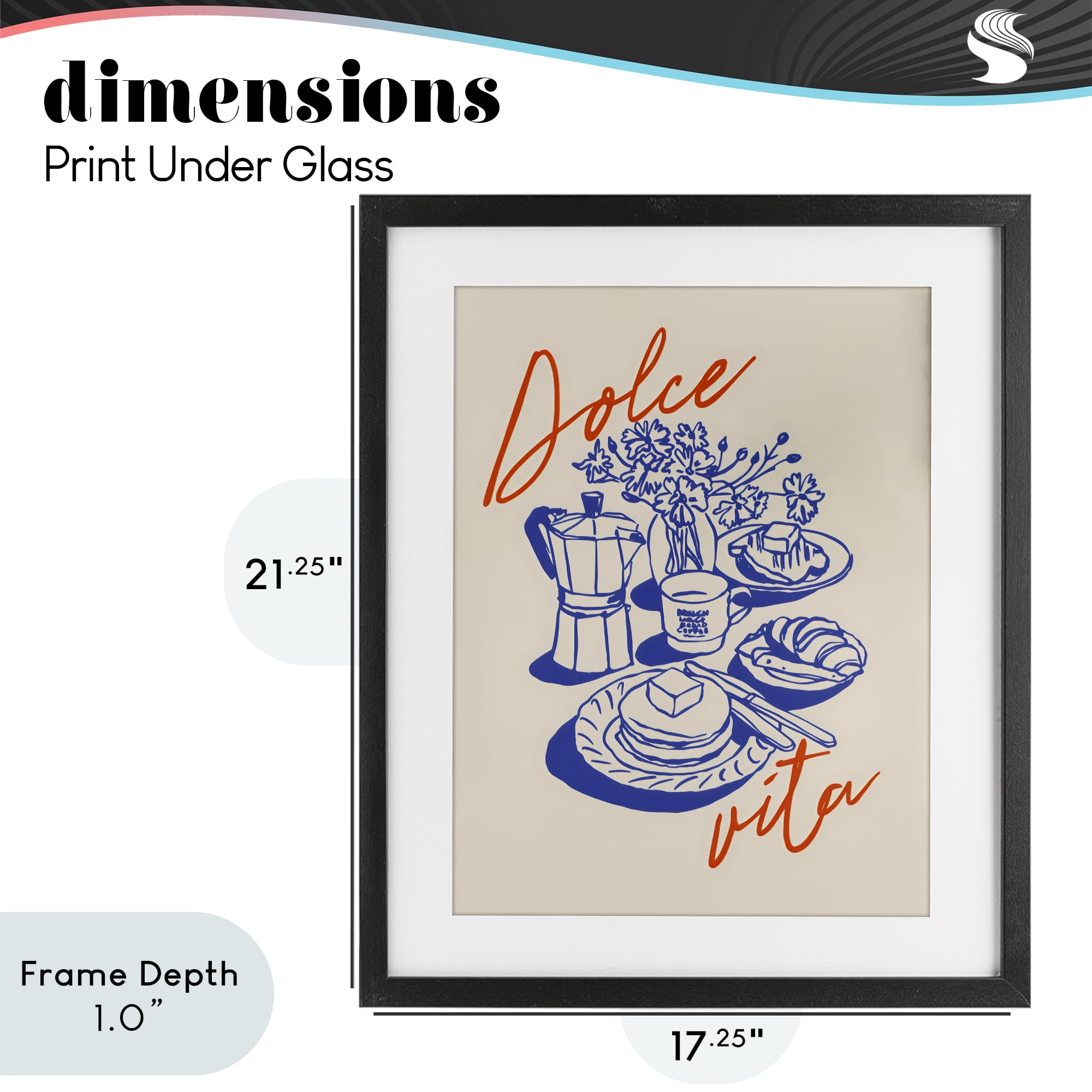 Stupell Industries Retro Breakfast Morning Spread Black Framed Print Under Glass, design by The Prints Vibe