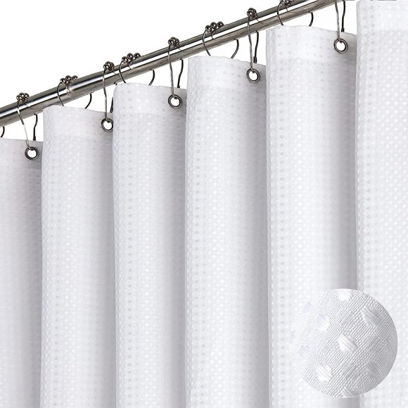 Rideau de Douche à Texture Gaufrée, Tissu Épais Robuste, Rideaux de Douche pour Salle de Bain, 72l X 72h