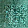 thumbnail image 1 of Ahgly Company Indoor Square Oriental Turquoise Blue Industrial Area Rugs, 6' Square, 1 of 4