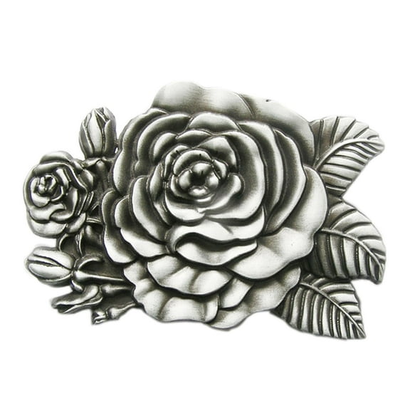 Vintage 3D Sculpt Western Rose Flower Belt Buckle Gurtelschnalle