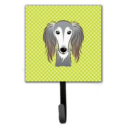 Caroline's Treasures Checkerboard Saluki Leash Holder and Wall Hook