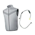 thumbnail image 3 of Chaleco de enfriamiento con ventilador, 2 ventiladores, 3 velocidades, ropa de enfriamiento para correr, trabajar, acampar, verano Gris 2XL, 3 of 9