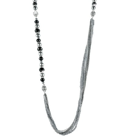 - Women's Interchangeable Beaded Necklace, Black