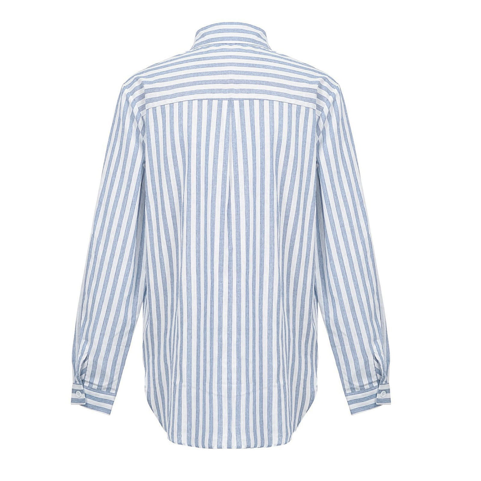 Chemise American Eagle Bleue Rayée - Col V, Coupe Longue Ligne - Taille M (juniors) - OCCASION Très Bon état