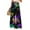 Dark Green, variant on Ladies Loose Casual Printed Wide Leg Pants with Elastic Waistband Drawstring and Pocket Pants, Carnival Theme Trousers, Bohemian Style Pants for Women,Dark Green,2XL