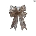 thumbnail image 1 of E Christmas Ribbon Mesh Bow Ornaments Set For Tree Decoration Gift Wrapping Party Festive Decorations With Sparkle Design Indoor And Outdoor Use 5 Pieces 0.18 Pounds, 1 of 7