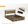 thumbnail image 5 of Queen Bed Frame with Storage &amp; LED Headboard - Brown, Metal Platform Bed with Drawers, Charging Station, No Box Spring, Bedroom Furniture, 60"x86", 5 of 8