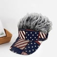 thumbnail image 7 of Jiibva Patriotic Wig Hat Retro Flag Wig Cap Spiked Hair Sun Hat for Funny Patriotic Costume Parties Outdoor Event Hair Accessory, 7 of 7