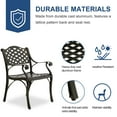 thumbnail image 7 of SOCIALCOMFY 2 Piece Outdoor Bistro Dining Chairs, Cast Aluminum Dining Chair Set, Patio Bistro Chairs for Balcony, Backyard, Garden, Lattice Design Antique Bronze, 7 of 7