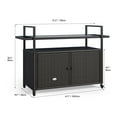 thumbnail image 5 of Dextrus Dark Brown Outdoor Wicker Island Rolling Cart and Bar Table with Generous Size, Mobility, and Stylish Black Glass Top for Pool Patio Backyard, 5 of 5