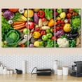 thumbnail image 2 of wall26 - 3 Piece Canvas Wall Art - Assortment of Fresh Fruits and Vegetables - Modern Home Art Stretched and Framed Ready to Hang - 16"x24"x3 Panels, 2 of 5