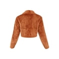 thumbnail image 2 of A2Y Women's Casual Cute Sherpa Fuzzy Two Pockets Button Closure Crop Jackets Terra Cotta L, 2 of 3
