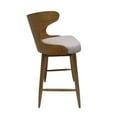 thumbnail image 5 of GDF Studio Cortland Mid Century Modern Fabric Upholstered Wood 30.5 Inch Barstools, Set of 2, Light Beige and Natural, 5 of 6