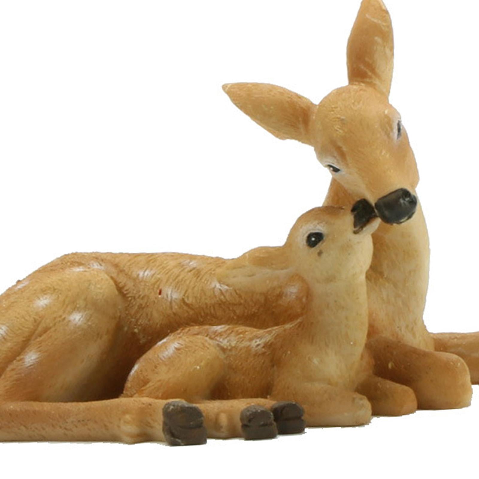 WLPZXP Deer Sculpture Lovely Garden Deer Figurine Decoration Mini Animal Statue Chinese Style A