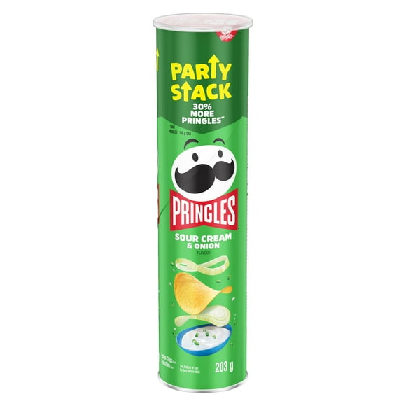 Méga boîte de croustilles Pringles Saveur de crème sure et oignon, 203 g 203g