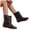 Brown, variant on IUJSOY Round Toe Ankle Boots for Women Lace up Wide Calf Flat Booties Motorcycle Western Boots
