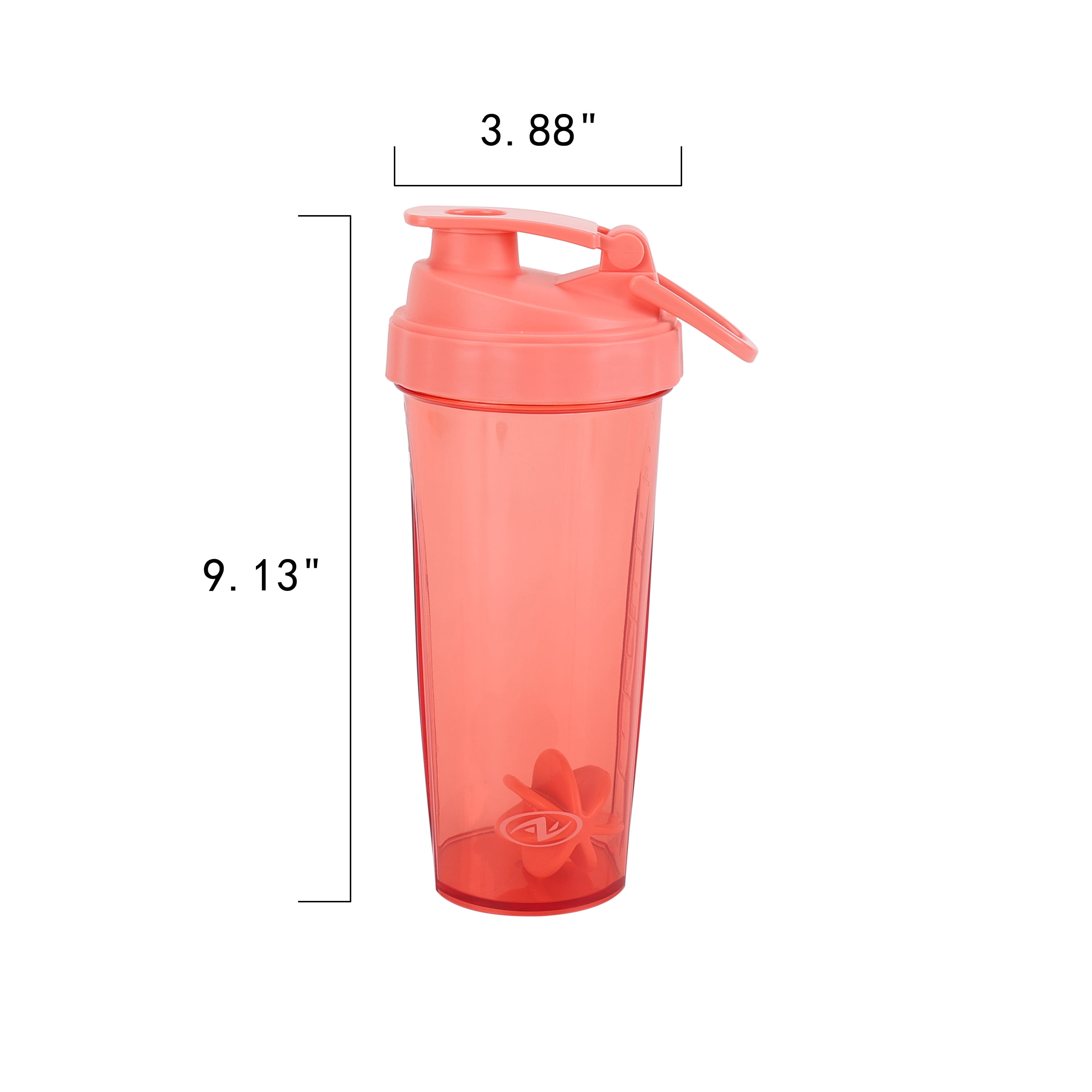 Athletic Works Shaker Bottle, Coral 24oz