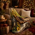 thumbnail image 3 of Country Cabin Cowboy Boots Sunflowers Rustic Western, Cozy Friendship Quote Scene, Warm Flannel Blanket for Living Room and Reading Nook, Art Lovers Friendship Gift, Artistic Home Decor, 3 of 9