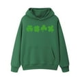 thumbnail image 4 of Tnhcen Women's Fashion St Patrick's Day Print Long Sleeve Hoodie Pullover 100% Polyester Loose Fit Plus Size S-2XL Ladies Casual Outwear Top, 4 of 7