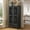 Black, variant on Noble house Rustic Tall Storage Cabinet with Drawer, Carved 2-Door Cabinet with Solid Wood Legs,Antique blue