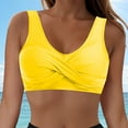 thumbnail image 2 of vigerkar Push Up Bikini Tops for Women Summer Swim Top Swimsuit Sexy V Neck Bikini Bathing Suit Top Only Yellow, M, 2 of 9