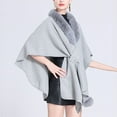 thumbnail image 4 of Knitted Solid Color Cape Shawl, Elegant Faux Collar for Women, 4 of 8