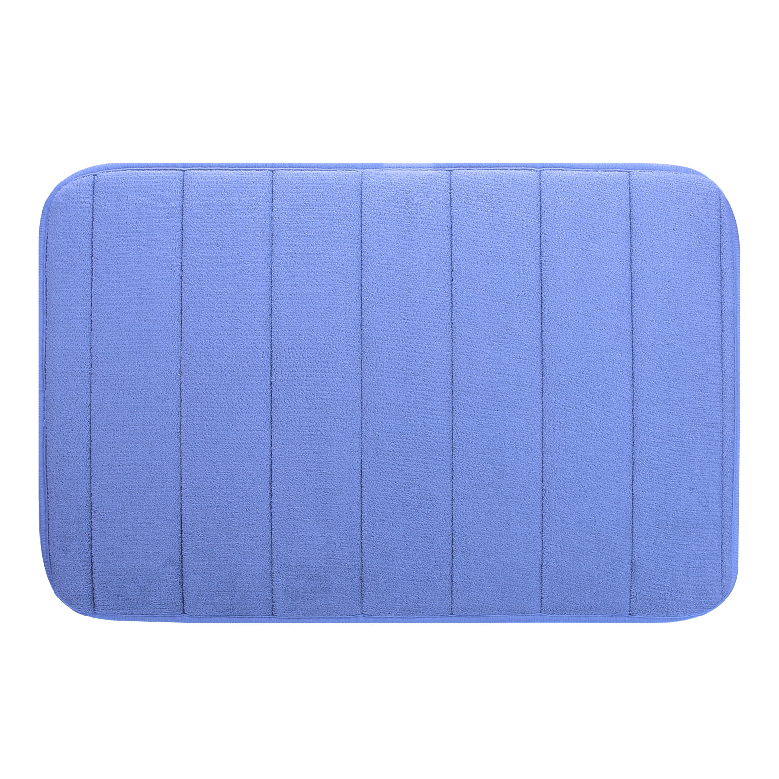 3 Piece Memory Foam Bath Mat Set with U-Shaped Toilet Mat Bathroom Rugs Soft Comfortable Water Absorption Bath Carpet Non-Slip Thick Machine Washable for Kitchen/Living Room(Blue)