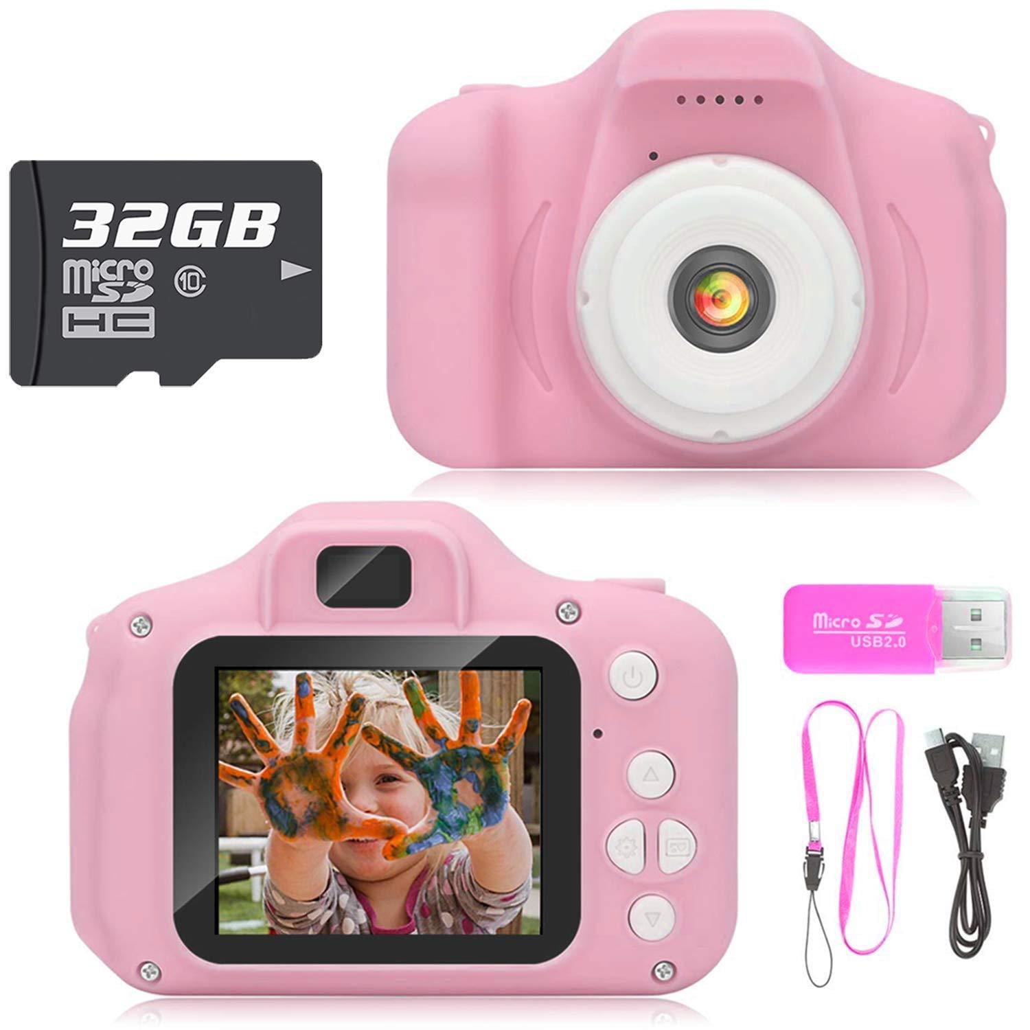 Basic-Pink Compact Camcorder Best Birthday Festival Gifts for Kid Hachis Choice Kids Camera for 4-7 Year Old Boys and Girls Shockproof Digital Cameras for Child Boys Girls 
