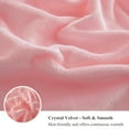 thumbnail image 6 of XeGe Set of 2 Fluffy Faux Rabbit Fur Pillowcases, Luxury Striped Plush Fuzzy Zippered Pillow Cases, Decorative Shaggy Furry Ribbed Long Pillow Shams for Bedroom Living Room 20x36, King, Pink, 6 of 7