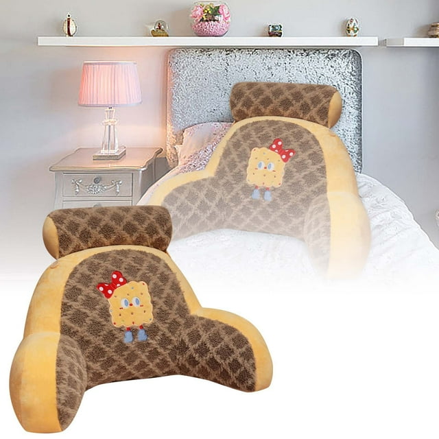 Lumbar Support Cushion for Living Room Bed and Sofa – Large Back Pillow with Removable Washable Cover for Comfortable Seating Reading and Relaxation on Chairs and Couches
