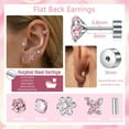 thumbnail image 5 of Briana Williams Flat Back Earrings Screw Back Earrings for Women,20G Earrings Pink Trendy Huggie Hoop Dainty Multipack Earring Sets,5Pairs, 5 of 6