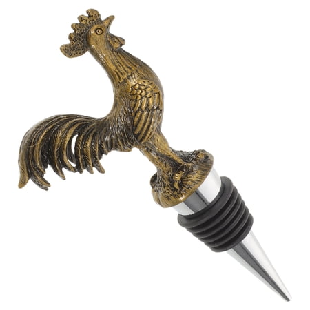 Baluue Metal Rooster Wine Bottle Stopper with Vacuum Seal Decorative Wine Plug for Parties and Home Use