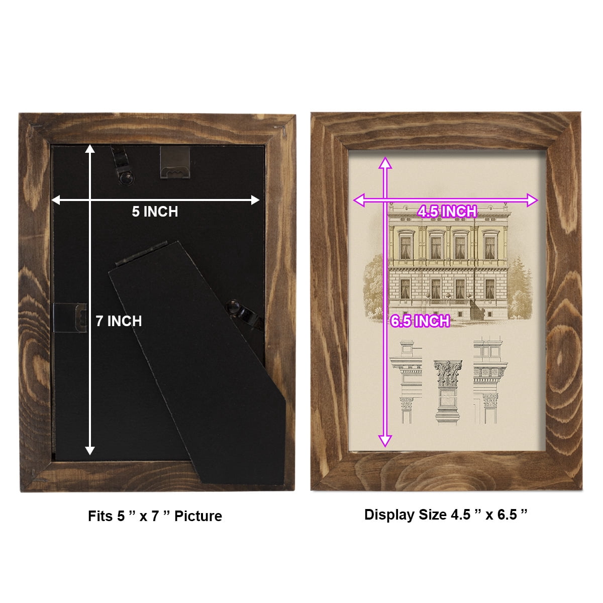 Estate & Plan IV -Framed Print w/glass-Walnut