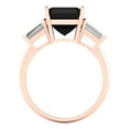 thumbnail image 4 of Clara Pucci 14K Rose Gold Solid Gold Onyx Three-Stone Anniversary Ring for Women - 3 cttw Asscher Cut, 4 of 8