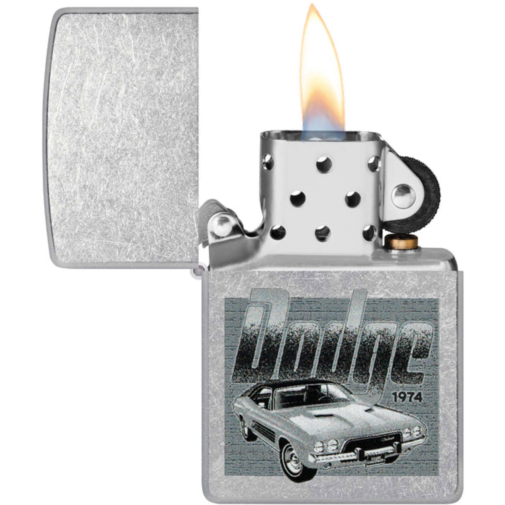 Zippo 46226 Dodge Challenger Design Street Chrome Pocket Lighter