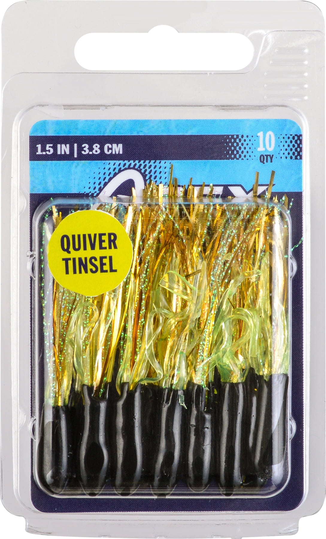 Apex Tackle Tinsel Tail Tube Black/Chartreuse 1.5" 10pk, Soft Baits