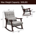 thumbnail image 2 of Rocking Chair with Massage Lumbar Support,Upholstered Glider Chair with Side Pocket, Nursery Rocker with High Backrest,Rubber Wood Legs, Rocking Accent Armchair for Living Room Bedroom Nursery, 2 of 9