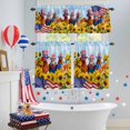 thumbnail image 4 of Independence Day Kitchen Curtains Valances 3 Piece Set, U.S. Flag Themed Farm Rooster Sunflower Farmhouse Rod Pocket Tier Curtain and Valance Drapes for Small Window 36 Inch Length for Bedroom Cafe, 4 of 9