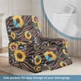 thumbnail image 3 of FOR U DESIGNS Butterfly Sunflower Tiger Print Recliner Chair Covers with Armrest, Breathable Reclining Slipcovers Comfortable Recliner Couch Covers with Storage Pocket, 3 of 8