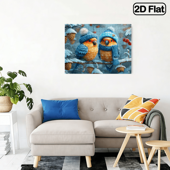 500 pieces of "Two Birds" paper jigsaw puzzle, DIY home decoration, designed for birthdays, Halloween, Thanksgiving, Easter and other occasions for family fun puzzles