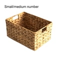 thumbnail image 4 of kurtrusly Multi- Braided Water Hyacinth Storage Basket For All Storage Needs Wood Nordic Style Easily Wiped Clean Natural Small, 4 of 6
