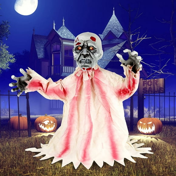 Halloween Decorations Outdoor, Moveable Groundbreaker Zombie Scary Halloween Props, With Glowing Eyes And Sound Induction Animated Zombie Decor, Suitable For Outdoor, Courtyard, Party, Graveyard